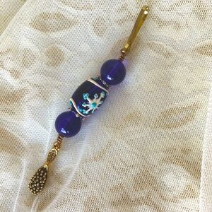 NWT Women/Girls Tablet/Phone Keychain/Purse Cute Goldtoned Beaded antique charm